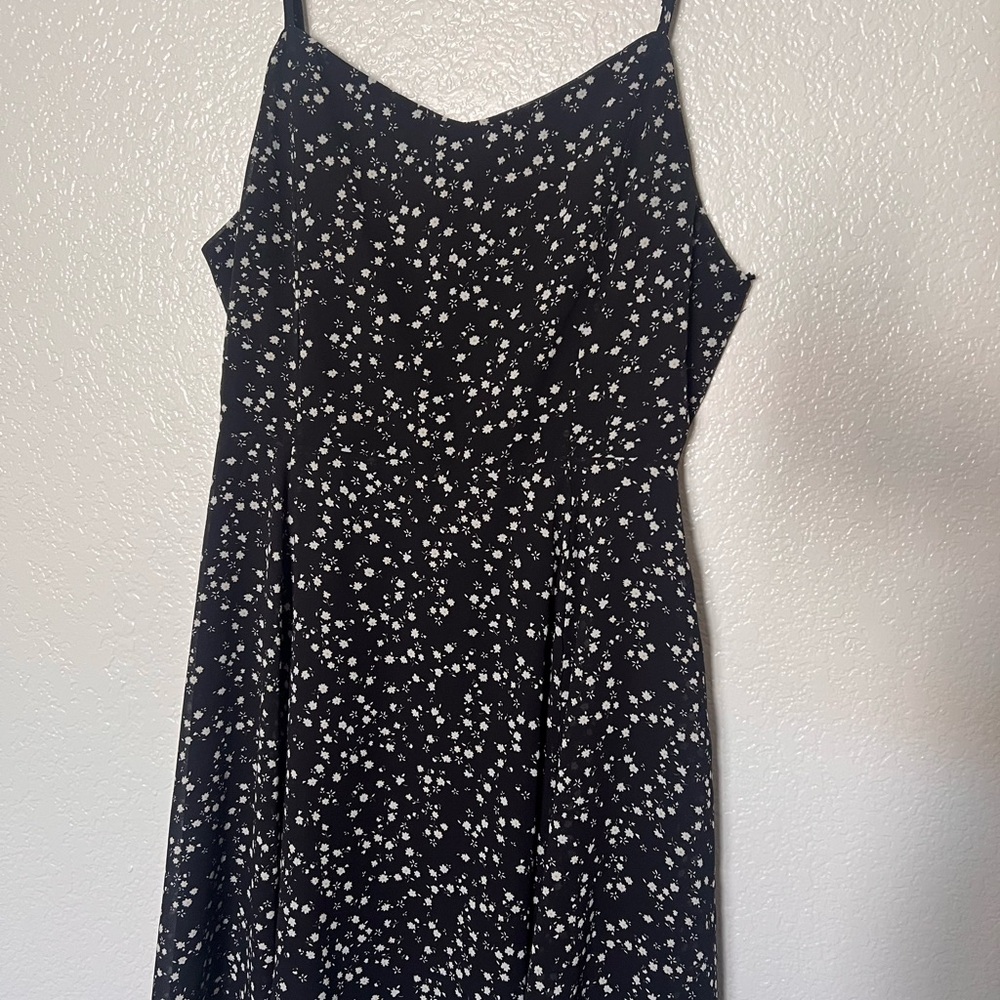 Black Floral Spaghetti Strap Dress